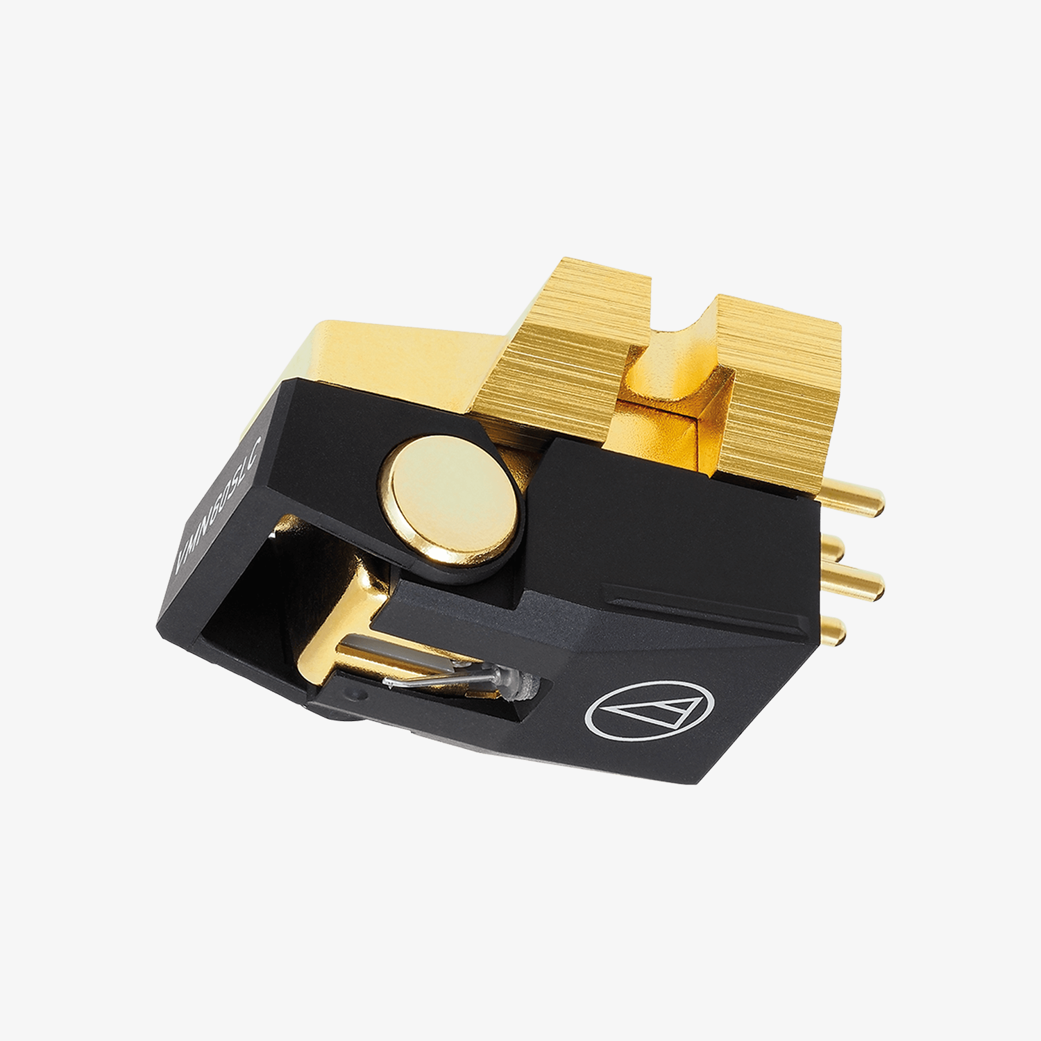 Cellule phono Audio-Technica VM760SLC avec diamant Super Line Contact, vue de côté.