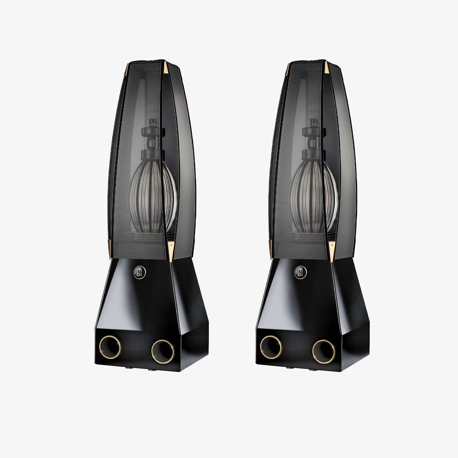 Enceintes MBL 101E MKII en finition noire avec design Radialstrahler